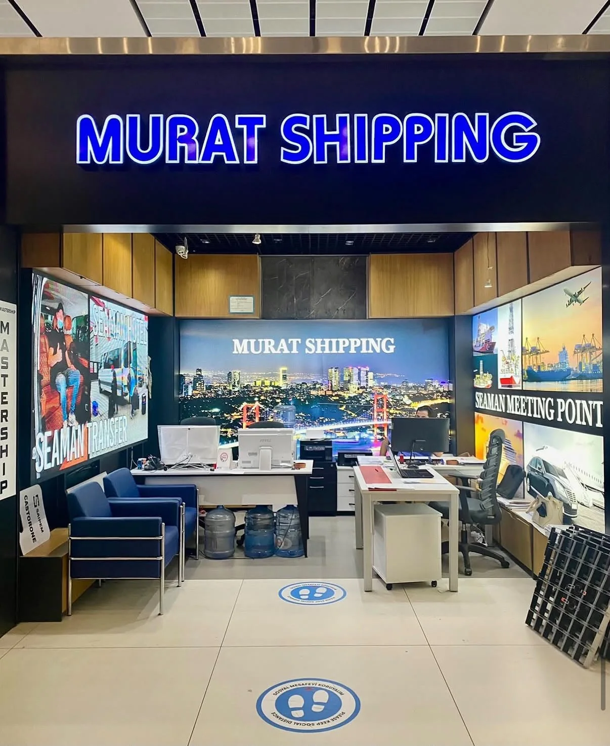 Murat Shipping iç mekân ışıklı tabela